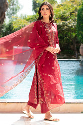 Ruby Organza Dupatta